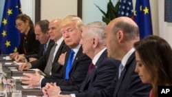 Le président Donald Trump lors d'une réunion de l'Otan, à Bruxelles, en Belgique, le 25 mai 2017.