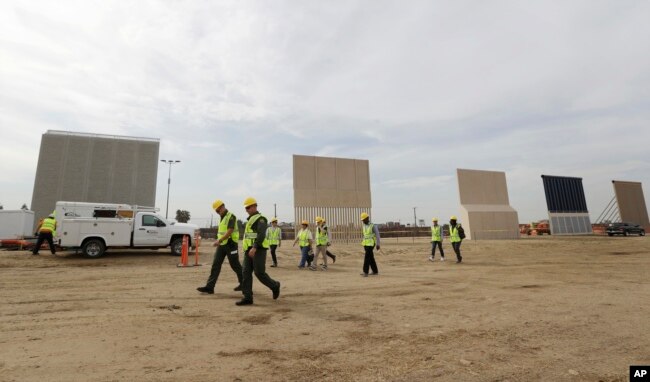 Prototipos del muro fronterizo que la administración Trump quiere levantar en la frontera sur del país.