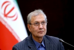 FILE - Iran's government spokesman Ali Rabiei speaks during a press briefing in Tehran, Iran, July 7, 2019.