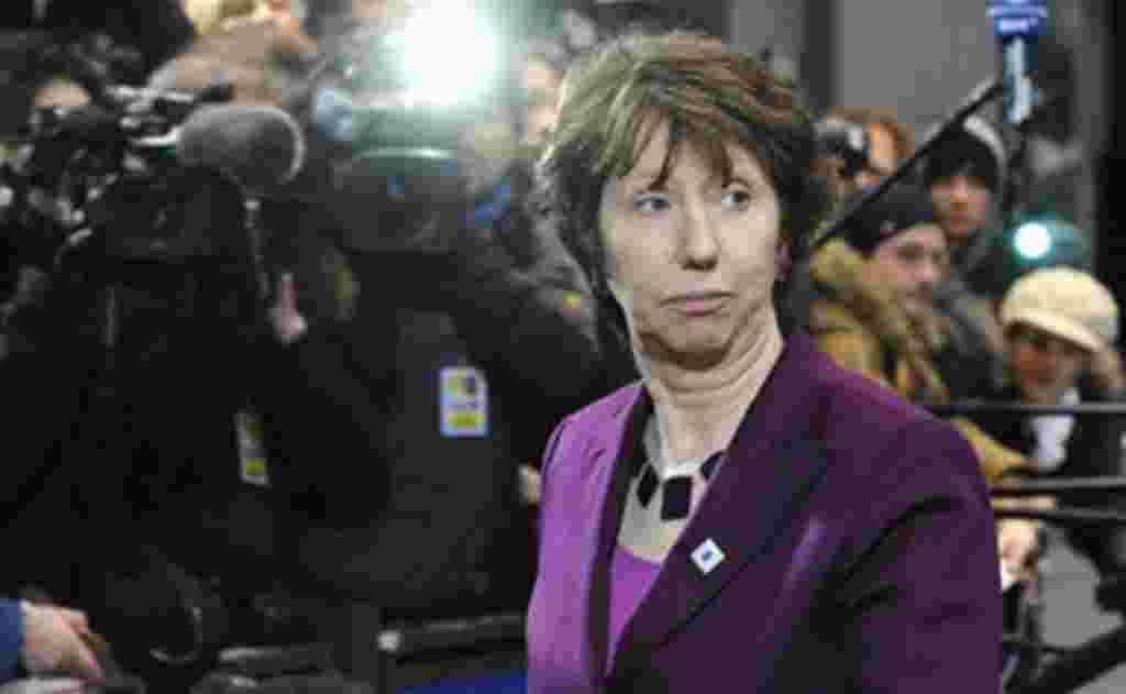 European Union foreign policy chief Catherine Ashton arrives for an EU summit in Brussels, February 04, 2011