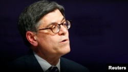 Jack Lew, U.S. Secretary of the Treasury, attends the session 'Global Financial Priorities for 2016' at the annual meeting of the World Economic Forum (WEF) in Davos, Switzerland, Jan. 21, 2016. 
