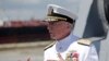 FILE - Admiral Craig Faller, commander of U.S. Southern Command, speaks with reporters following a commissioning ceremony for the U.S. Navy's guided missile destroyer, the USS Paul Ignatius, at Port Everglades in Fort Lauderdale, Fla., July 27, 2019.