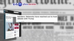 VOA60 Elections - USA Today: Sanders calls for a debate against Trump