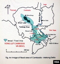 Vùng Lụt Cambodia và Đồng Bằng Sông Cửu Long [nguồn: Akira Yamashita, Department of Environment and Natural Resources Management, Cần Thơ University, Vietnam]