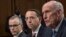 From left, acting FBI Director Andrew McCabe, Deputy Attorney General Rod Rosenstein, and Director of National Intelligence Dan Coats testify before a Senate Intelligence Committee hearing about the Foreign Intelligence Surveillance Act, on Capitol Hill in Washington, June 7, 2017.
