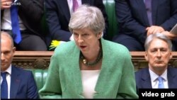 Baf Theresa May tại Quốc hội Anh (ảnh tư liệu)