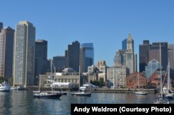 National parks traveler Mikah Meyer took a ferry to one of 34 islands in Boston Harbor, which offered a great view of the city skyline.