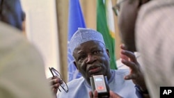 Ibrahim Gambari, the civilian head of the joint U.N/African Union mission UNAMID, speaks during a news conference in Khartoum, September 14, 2011.