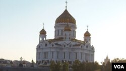 莫斯科的東正教基督救世主大教堂。（美國之音白樺拍攝）