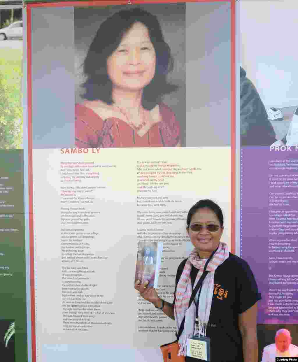 Ly Sambo at an opening exhibition displaying at the Peralta Hacienda Historical Park in Oakland, California. (Courtesy Photo)