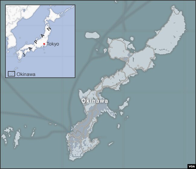 日本沖繩島的位置