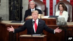 El presidente Donald Trump, bajo juicio político y buscando su reelección, se espera sea optimista en su discurso del estado de la Unión. Foto AP