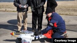 U.S. Navy researchers say they've been able to power a model airplane using fuel derived from seawater. (U.S. Navy)