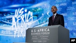 President Barack Obama speaks at the U.S.-Africa Business Forum at The Plaza Hotel in New York, Sept. 21, 2016.