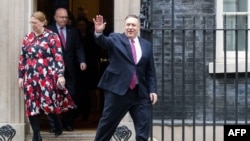 El primer ministro de Reino Unido, Boris Johnson, y el secretario de Estado de EE.UU., Mike Pompeo, se reunieron durante 30 minutos en Downing Street, Londres, el jueves 30 de enero de 2019.
