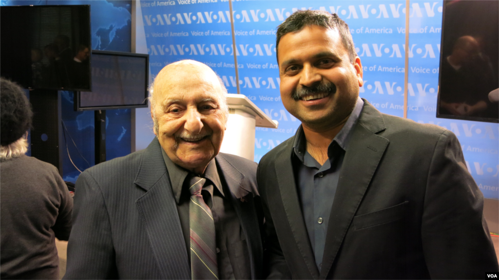 Leo Sarkisian alongside VOA producer Amish Srivastava, who created a heartwarming profile of Leo and his legacy.