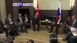 Perezida w’Uburusiya Vladimir Putin yagiranye ibiganiro na mugenzi we wa Turukiya Tayyip Erdogan mu mujyi wa Sochi
