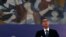 In this photo taken on June 18, 2020, Serbia's President Aleksandar Vucic speaks during a press conference in Belgrade, Serbia.