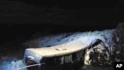 Sebuah kecelakaan bus di Utah, AS, 1 Januari 2018. (Foto: Utah Department of Public Safety via AP)