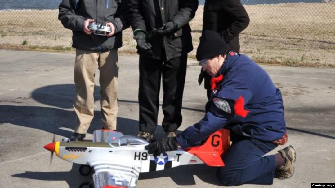 U.S. Navy researchers say they've been able to power a model airplane using fuel derived from seawater. (U.S. Navy)