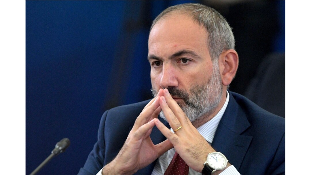 FILE - Armenian Prime Minister Nikol Pashinyan attends the Eurasian Economic Council in Yerevan, Armenia, on Oct. 1, 2019.