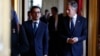 U.S. Secretary of State Antony Blinken, right, talks to French Foreign Minister Stephane Sejourne in Paris, Sept. 19, 2024. While in Paris, Blinken met with other Western diplomats to discuss how to push Gaza negotiations forward. (Evelyn Hockstein/Pool Photo via AP)