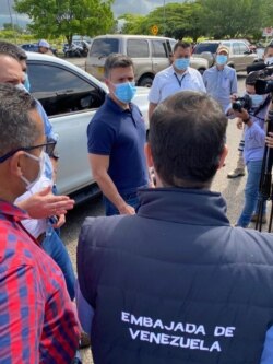 Leopoldo López, durante su visita a Cúcuta, Norte de Santander, donde se espera que se reúna con migrantes venezolanos. [Foto: Cortesía]