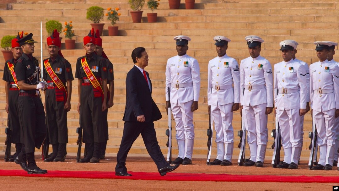 Thủ tướng Việt Nam Nguyễn Tấn Dũng tại dinh Tổng thống Ấn Độ ở New Delhi, ngày 28/10/2014.