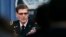 Gen. Joseph Votel speaks during a news conference with Defense Secretary Jim Mattis at the Pentagon, April 11, 2017. The commander of U.S. Central Command said it is looking to counter Iranian influence in the Middle East via cyberspace.