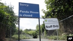 The closed signs posted at the Panda exhibit at the National Zoo in Washington the day after it was announced that the Zoo’s female giant panda gave birth to a cub, Sept. 17, 2012.