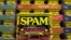 FILE - This March 3, 2004 file photo shows a collector's limited edition "Hawaii" can of Spam, with a hula doll on both sides of the can and a picture of three pieces of spam musubi in Kailua, Hawaii.