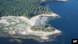 Aerial view of Dionisio Point where archaeologists are examining why nomads in the area settled into village life.