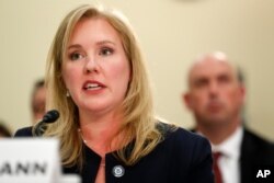 On June 4, 2019, Elizabeth Neumann, Department of Homeland Security Assistant Secretary of Threat Prevention and Security Policy, testifies on Capitol Hill in Washington.