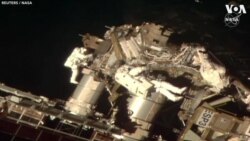 Space Station Crew Search for Air Leak