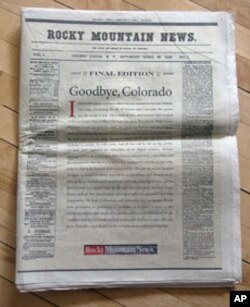 The Rocky Mountain News had been published for 150 years before going out of business last year. The Internet, which stole away many of the print edition's readers, helped kill it.