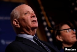 FILE - Senator Ben Cardin (D-MD) speaks at a press conference on the need for increased government transparency at the Capitol in Washington, D.C., U.S. March 15, 2017.