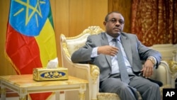 FILE - Ethiopia's Prime Minister Hailemariam Desalegn is seen in his office in the capital Addis Ababa, Ethiopia, March 17, 2016. Announcing the reshuffle, Desalegn said the new ministers were picked for competence and commitment rather than “party loyalty."