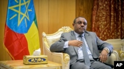 FILE - Ethiopia's Prime Minister Hailemariam Desalegn is seen in his office in the capital Addis Ababa, Ethiopia, March 17, 2016. 
