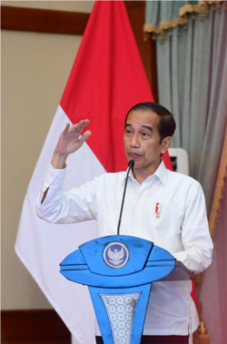 Presiden Jokowi Imbau Pemda Riau tingkatkan penanganan pandemi di wilayahnya. (Foto: Courtesy/Biro Pers)