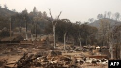 A view of a home that was destroyed by the LNU Lightning Complex fire on Aug. 24, 2020, in Napa, California. 