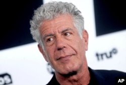 Anthony Bourdain is seen at the 2017 Turner Upfront in New York City, May 17, 2017.