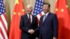 Presiden Joe Biden berjabat tangan dengan Presiden China Xi Jinping sebelum pertemuan bilateral, Sabtu, 16 November 2024, di Lima, Peru. (Leah Millis/Pool Photo via AP)