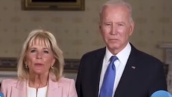 Presiden Joe Biden dan ibu negara Jill Biden saat menjadi tuan rumah perayaan Idul Fitri secara virtual (16/5).