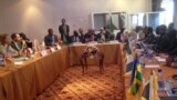 FILE - The mediation team for South Sudan meets in Addis Ababa on July 23, 2015, to try to hammer out a compromise deal for the young nation. A deal reached in August 2015 collapsed the following year. Round two of the latest peace efforts ended Feb. 17, 2018, without an agreement.