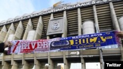 El estadio Santiago Bernabeu en Madrid, antes de la final de la Copa Libertadores entre el River Plate y el Boca Juniors, el domingo 9 de diciembre de 2018. Foto: @danibosque.