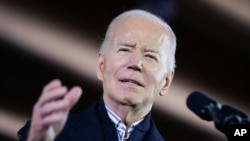 FILE - U.S. President Joe Biden, shown here in Milwaukee, Wisconsin, on Dec. 20, 2023, signed an executive order Friday that gives the U.S. Treasury Department the authority to go after financial institutions that support Russia's defense industry.