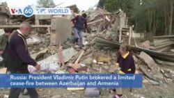 VOA60 Addunyaa - President Vladimir Putin brokered a limited cease-fire between Azerbaijan and Armenia