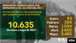 Migrantes venezolanos que entraron a Estados Unidos por Del Río