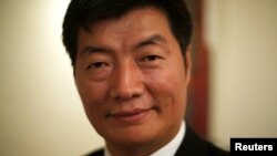 FILE - Lobsang Sangay, president of the Central Tibetan Administration, is pictured after an interview with Reuters in New Delhi, India, Dec. 16, 2016.