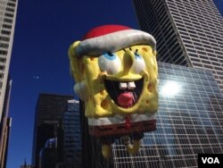 The SpongeBob SquarePants giant balloon at Macy's Thanksgiving Parade, Nov. 28, 2013. (Photo Sandra Lemaire)